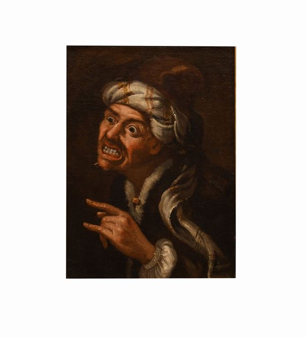 Antonio  Cifrondi - Uomo col turbante fa gli scongiuri