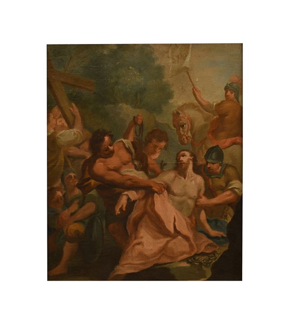 Pittore veneto del XVIII secolo - L'ascesa al Calvario.