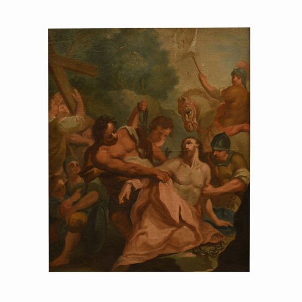 Pittore veneto del XVIII secolo - L'ascesa al Calvario.