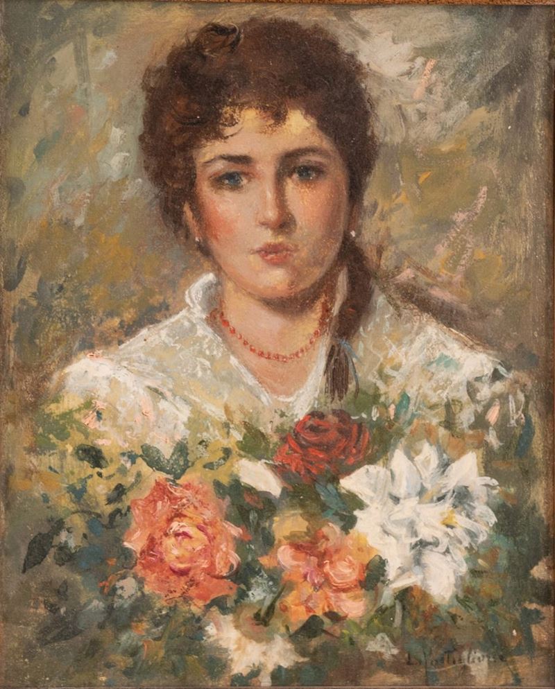 Luca Postiglione - Ritratto di Ragazza con Fiori