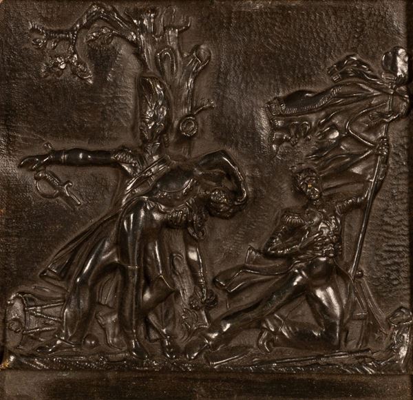 Manifattura francese del XIX secolo - Morte del portabandiera