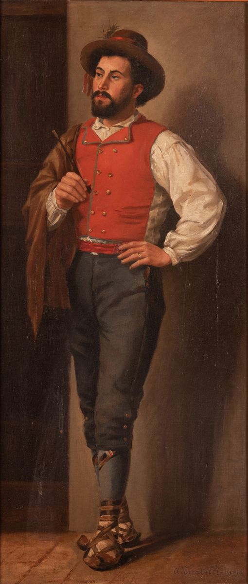 Aurelio Tiratelli - Coppia di Figure di Popolani Romani