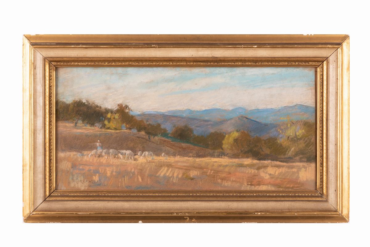 Umberto Coromaldi - Paesaggio con Pastorella e Gregge