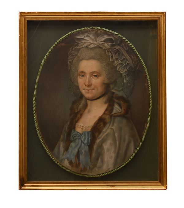 Pittore austriaco della seconda met&#224; del XVIII secolo - Coppia di dipinti raffigurante nobiluomo e nobildonna