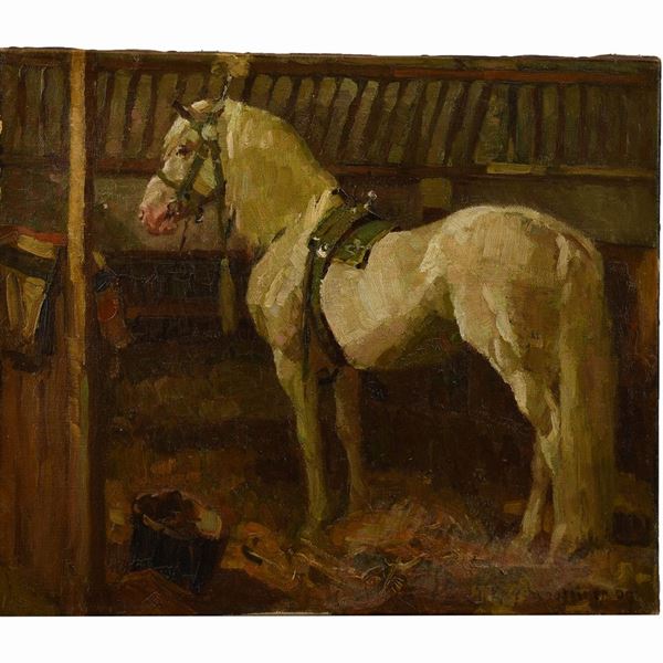 Josef Kerschensteiner - Cavallo nella stalla
