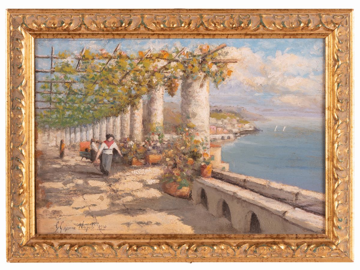 Gaetano Capone - Veduta di Amalfi dalla Pergola