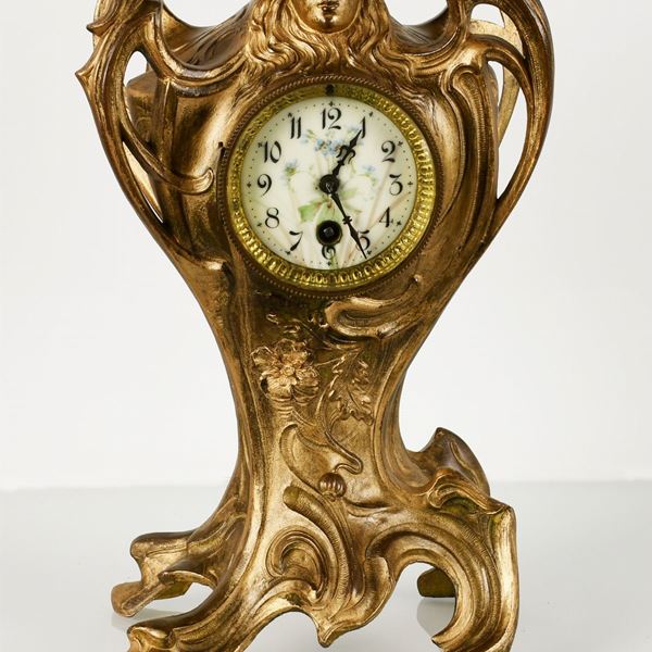 Orologio da appoggio Liberty floreale francese. 