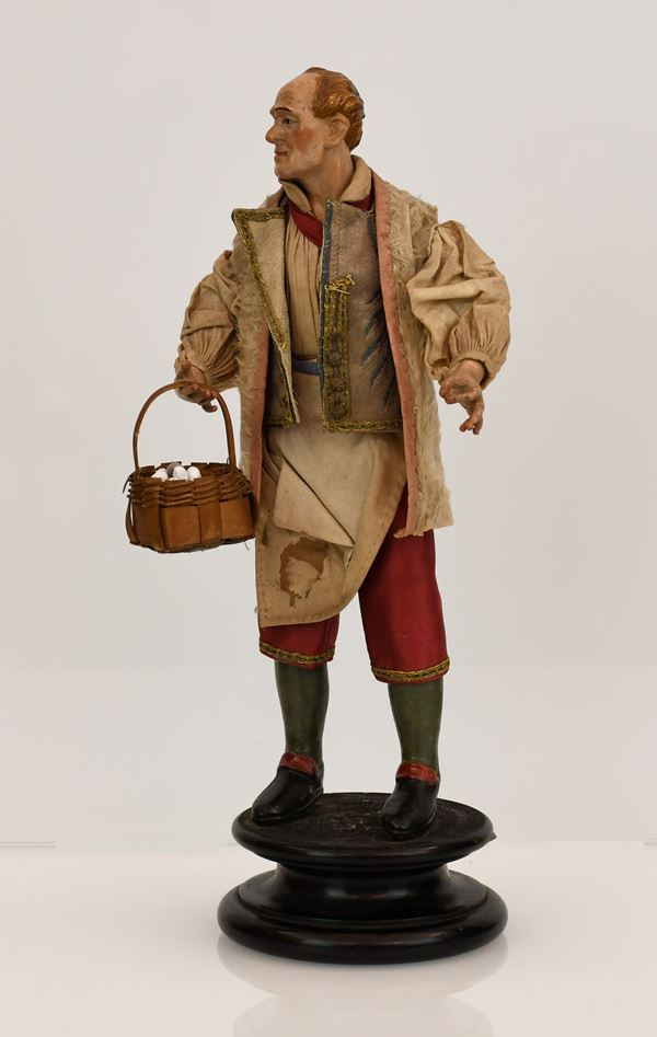 Manifattura napoletana della fine del XVIII secolo. Pastore napoletano da presepe.