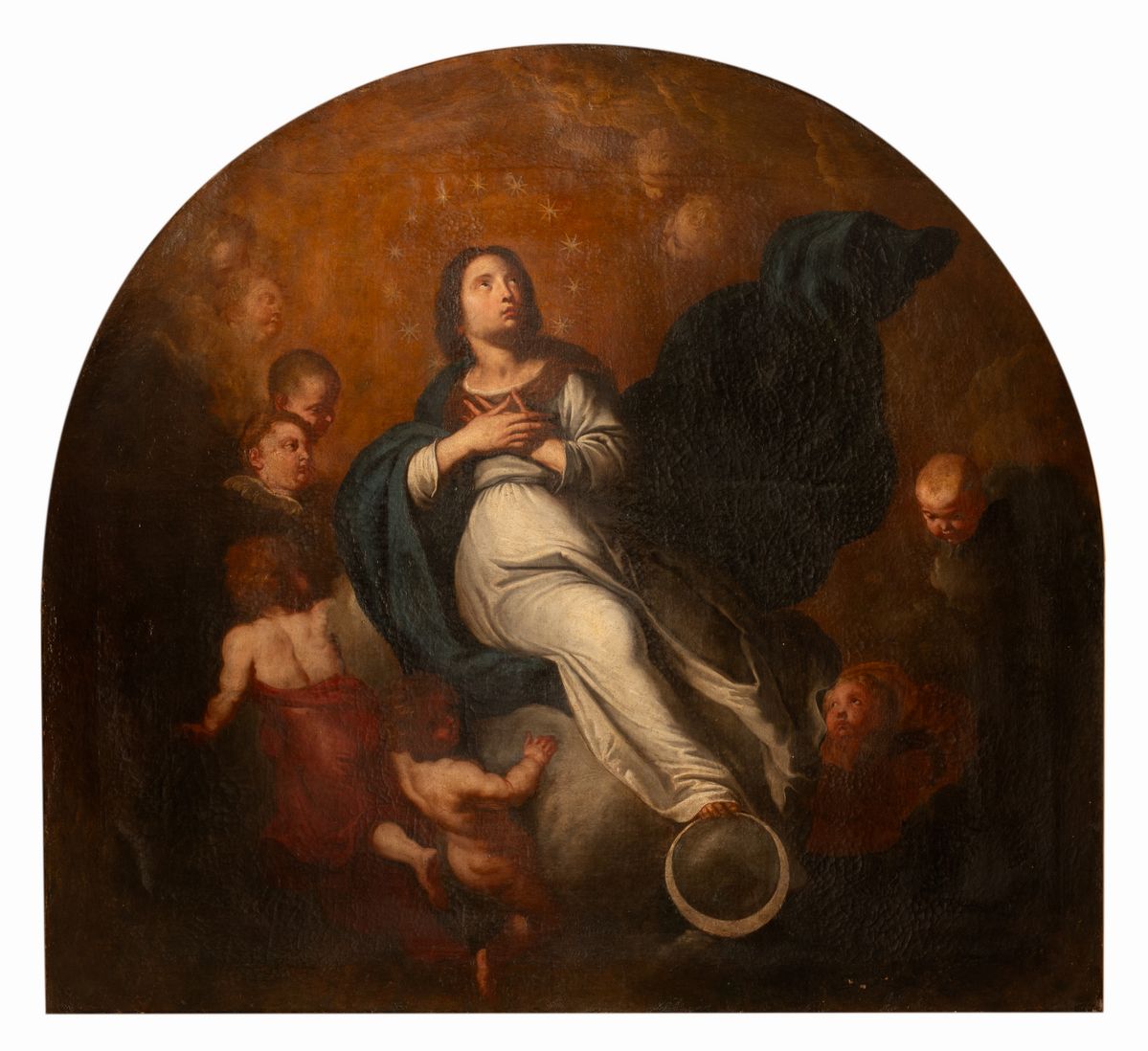 Pietro Novelli il Morrealese - Madonna Immacolata su Falce di Luna Contornata da Cherubini