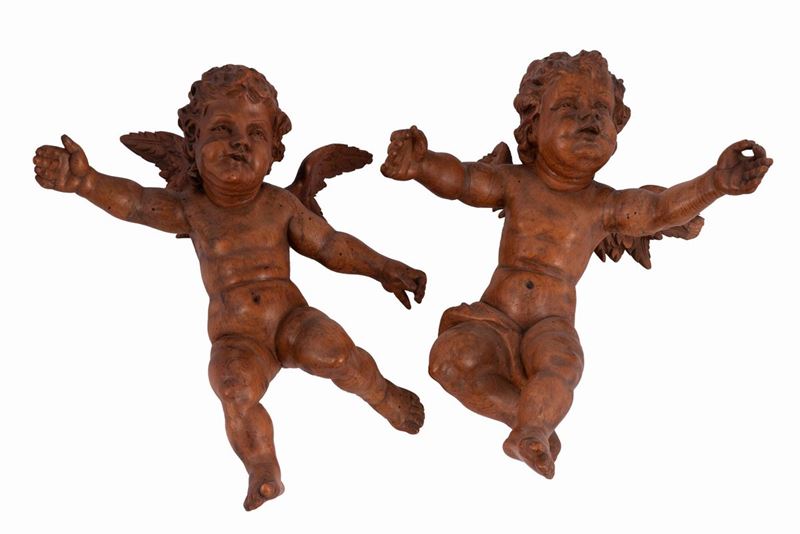 Scultore Dell'italia Centrale del XIX Secolo - Coppia di Putti