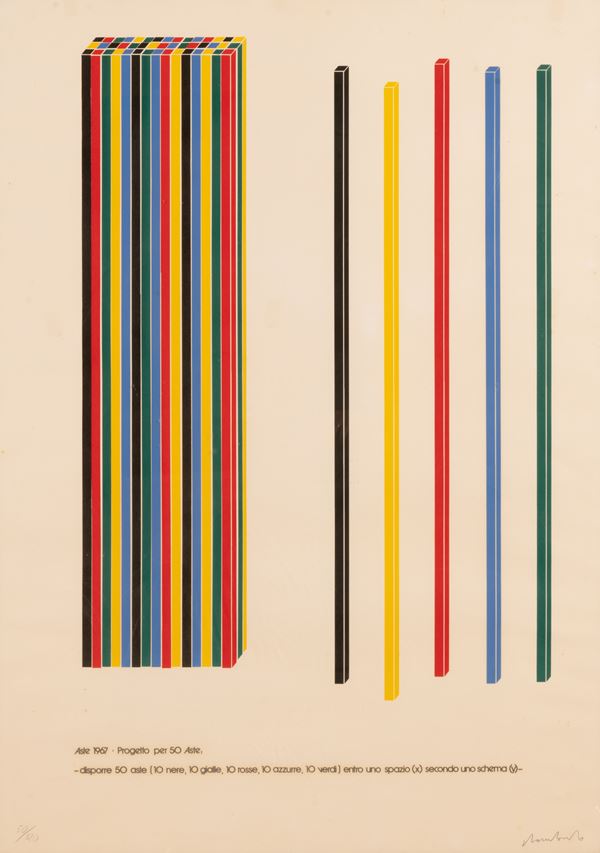 Sergio Lombardo - Aste 1967 - Progetto per 50 aste