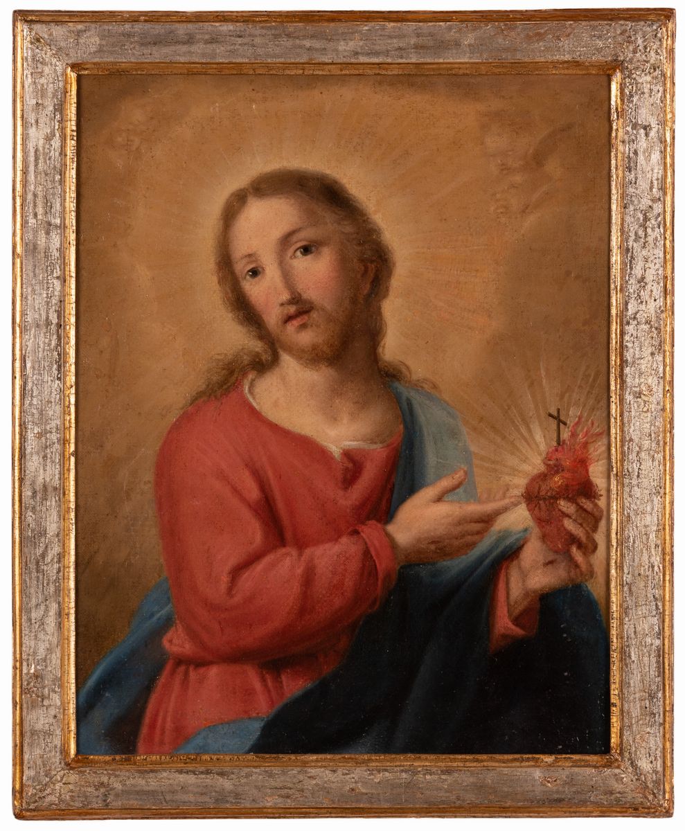 Pittore Emiliano del XVIII Secolo - Cristo e il Sacro Cuore