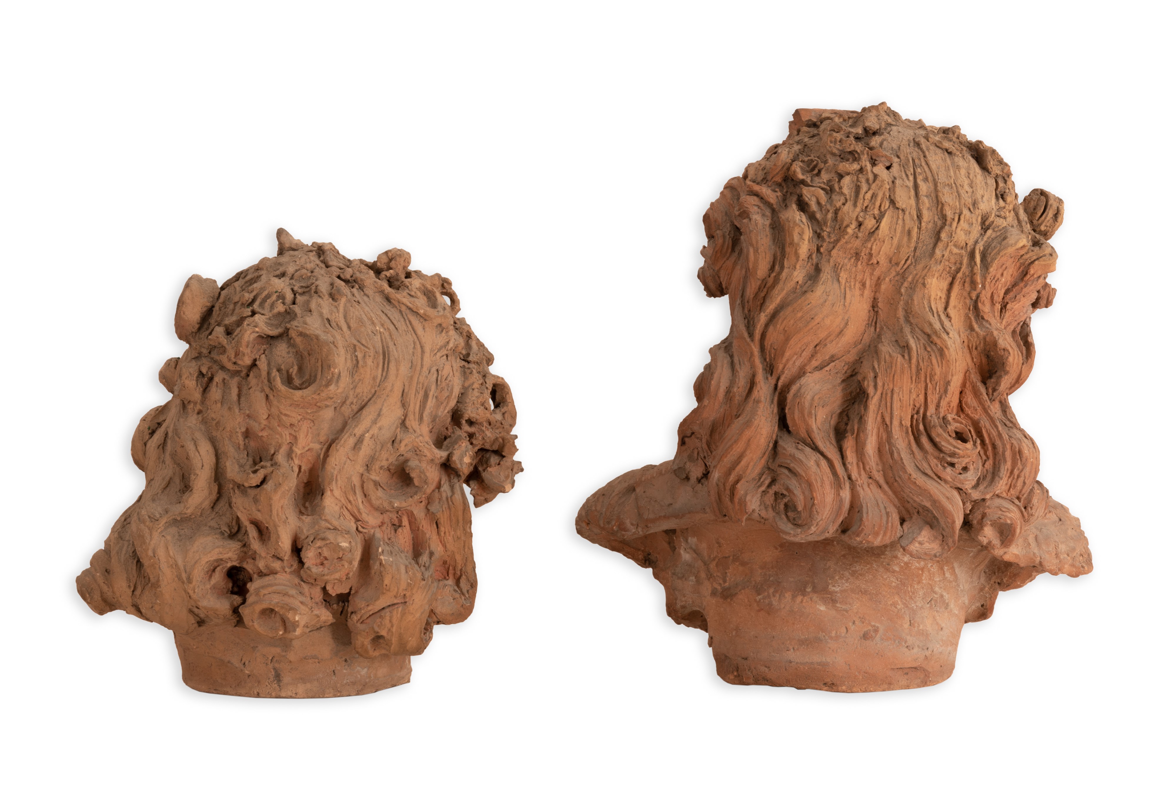 Emanuele Serrano - Coppia di Sculture Raffiguranti Teste di Fanciulle
