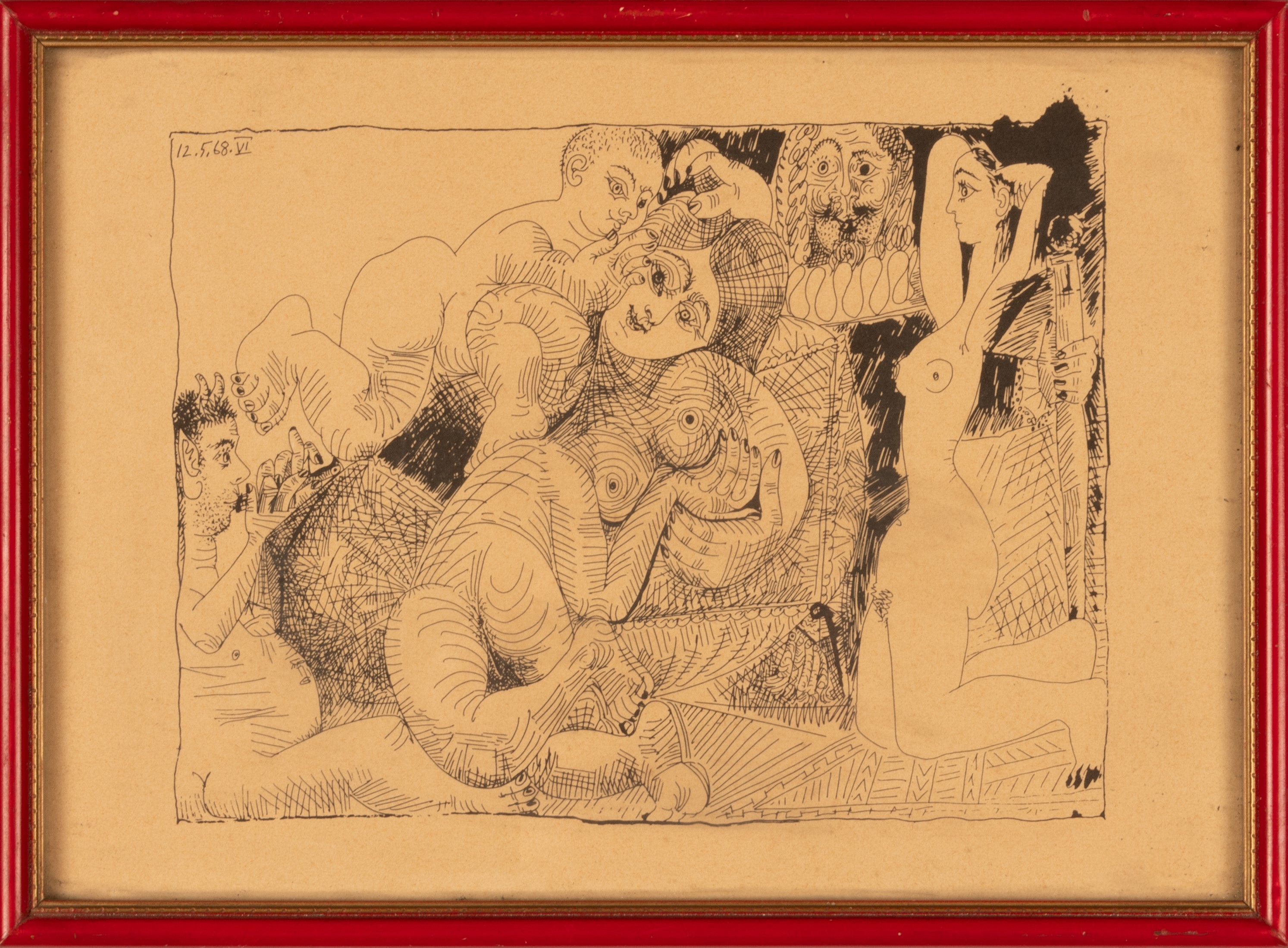 Pablo Picasso - Lotto di Sei Incisioni Erotiche da Suite 347