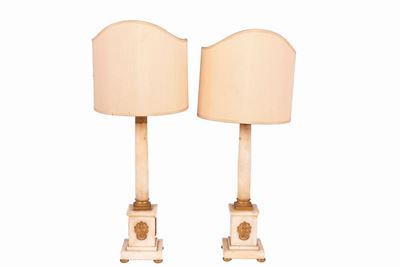 2 Lampade da Tavolo a Colonna