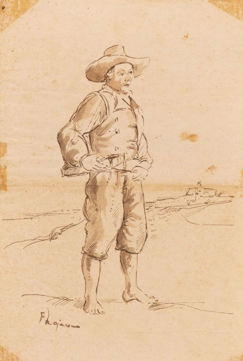 Francesco Lojacono - Popolano su una Spiaggia