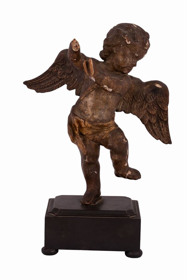 Manifattura Romana del XVIII secolo - Scultura raffigurante angelo