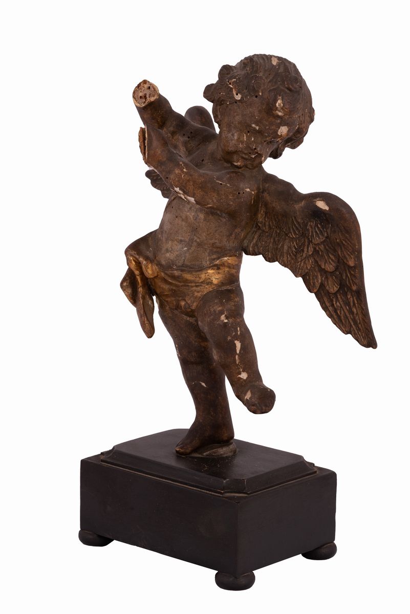 Manifattura Romana del XVIII Secolo - Scultura Raffigurante Angelo