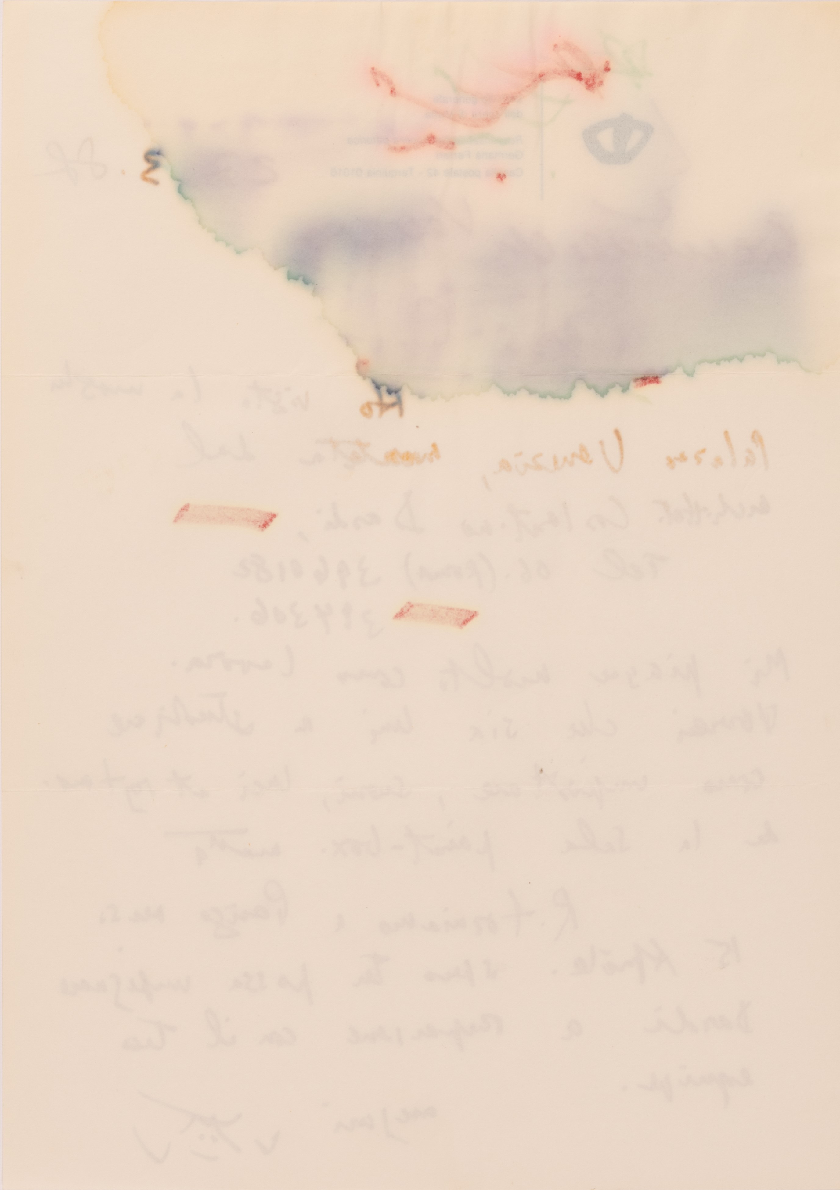 Lettera Indirizzata a Giovanni Carandente per la Curatela della Paintbox Matta della Biennale di ...