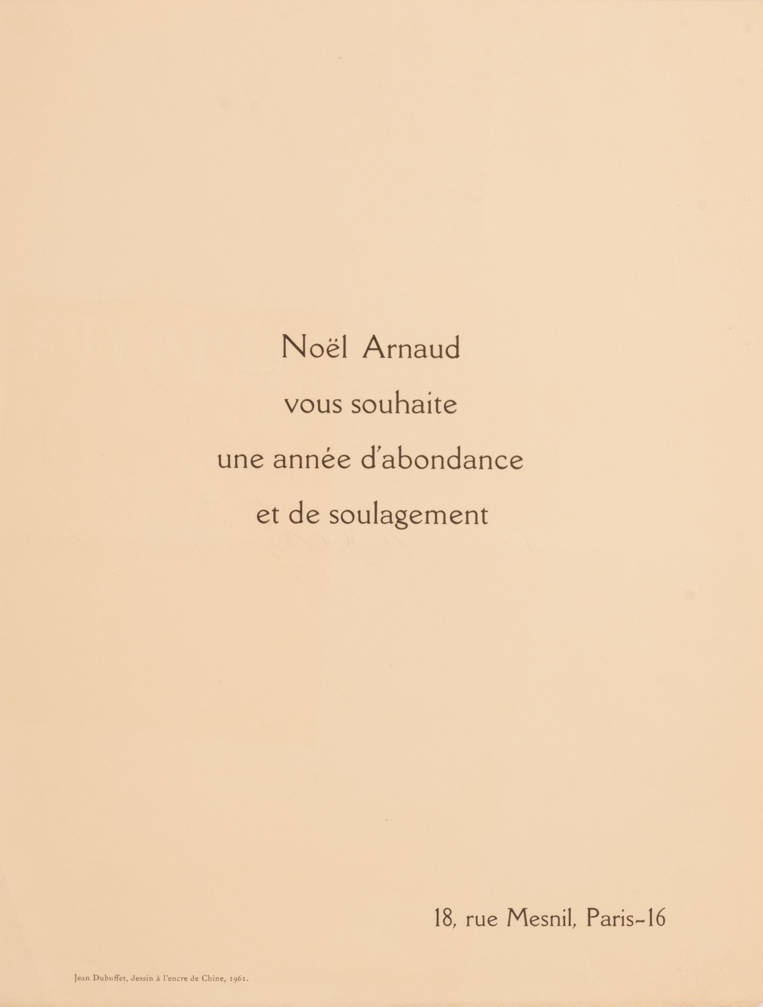 Biglietto di auguri Noel Arnaud.