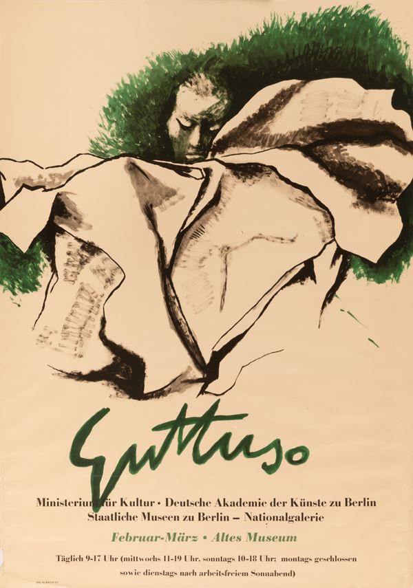 Manifesto della mostra di Renato Guttuso all'Altes Museum di Berlino