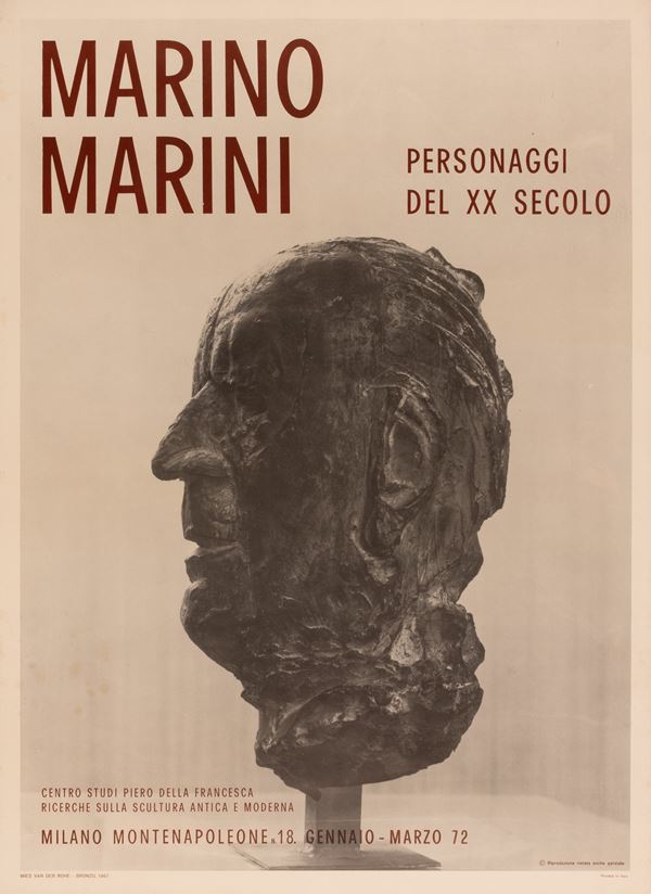 Marino Marini, Personaggi del XX secolo. Montenapoleone-Milano, 18 gennaio-marzo 1972