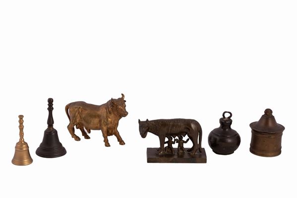 Manifattura italiana del XIX / XX secolo : Lot of 6 bronzes   ( 19th/20th century)  - bronze - Auction Auction: Paintings, Collectables and Antique Furniture - Gliubich Casa d'Aste