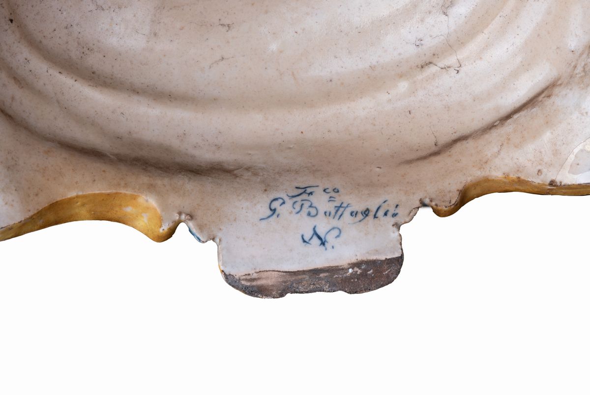 Manifattura di Francesco Battaglia del XIX / XX Secolo - Grande Vaso Istoriato