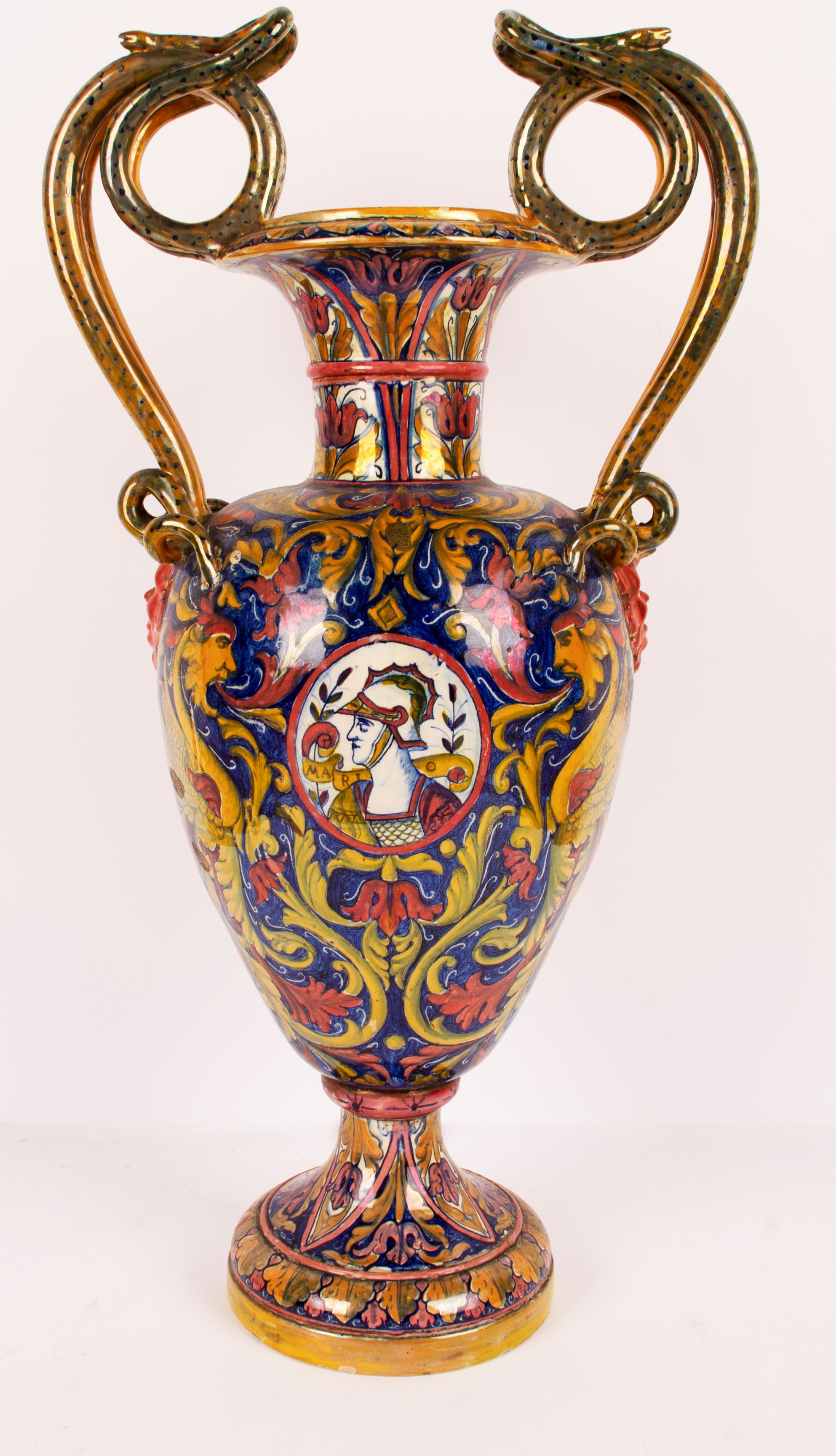 Grande vaso a lustro rosso e oro. Manifattura Gualdo Tadino, inizi del XX secolo.