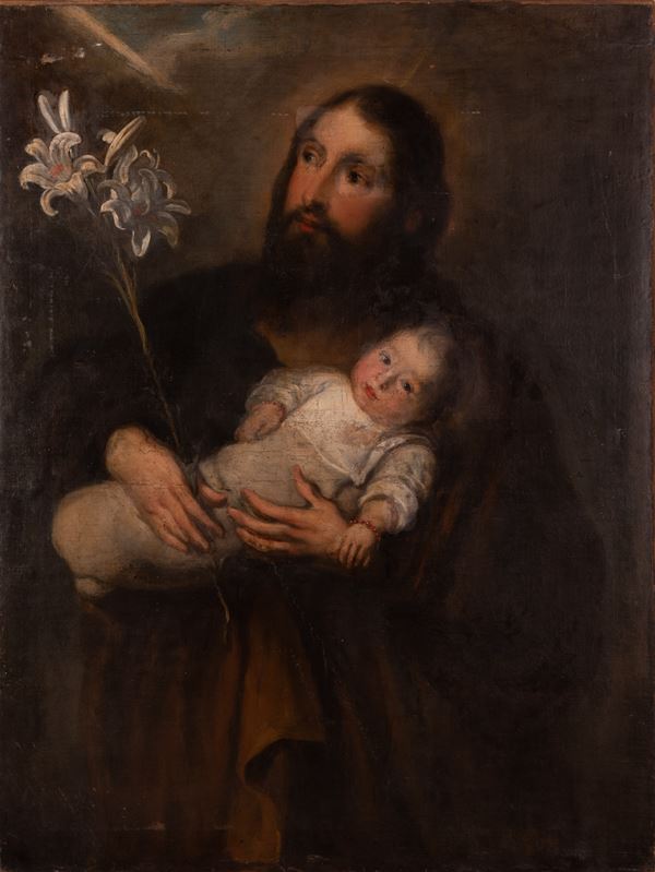 Scuola spagnola del XVII - San Giuseppe con Bambino 