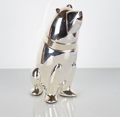 Shaker da Cocktail in Argento a Forma di Orso Polare Silver Plated