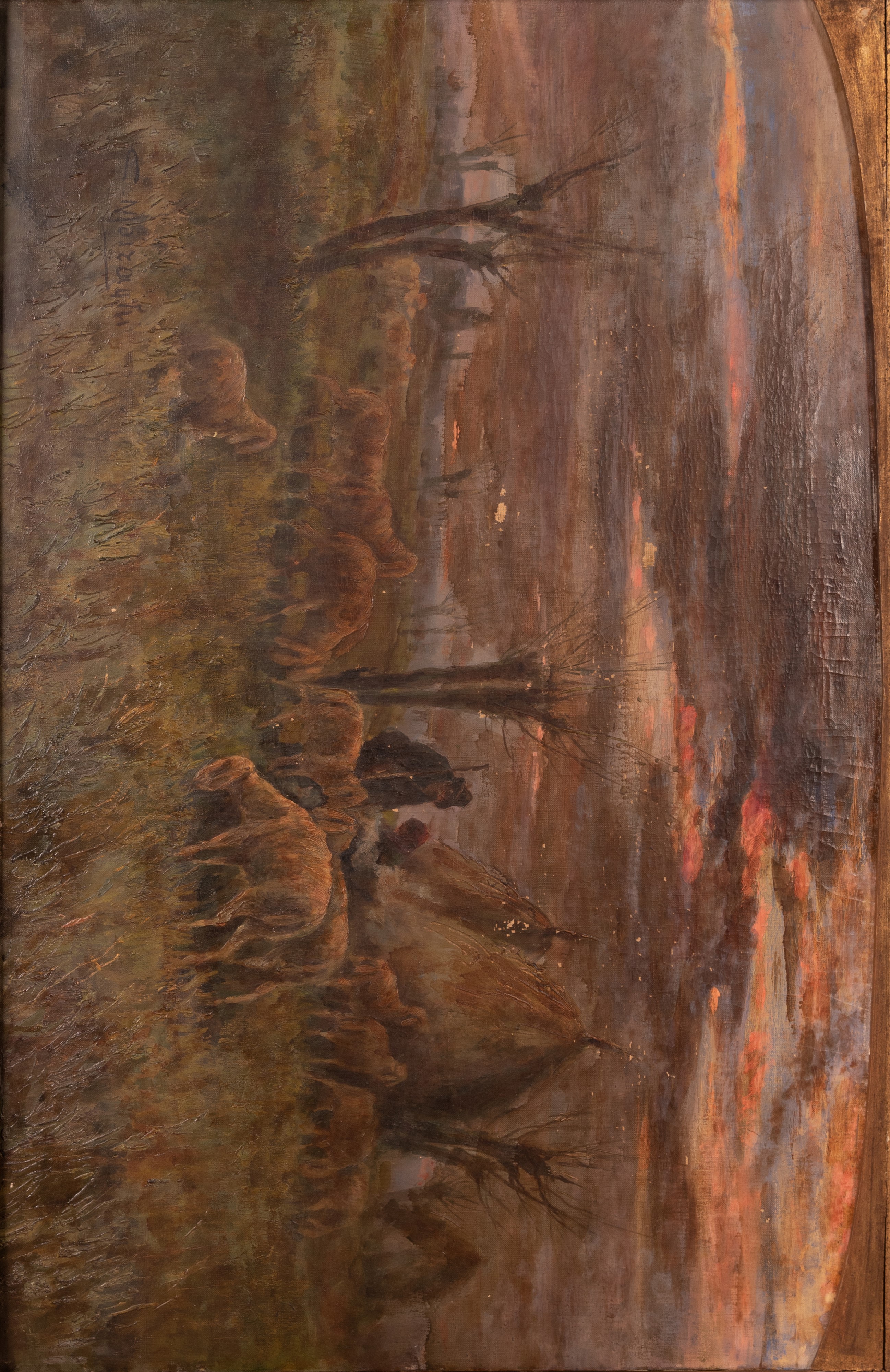 Anacleto Moiraghi - Coppia di Paesaggio con Pastori e Armenti