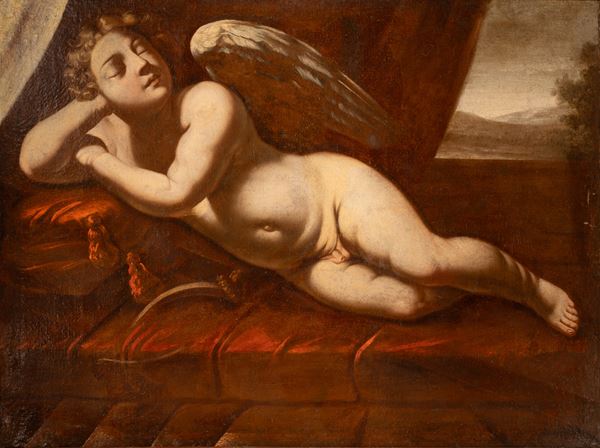 Pittore romano della met&#224; del XVII secolo - Amore dormiente