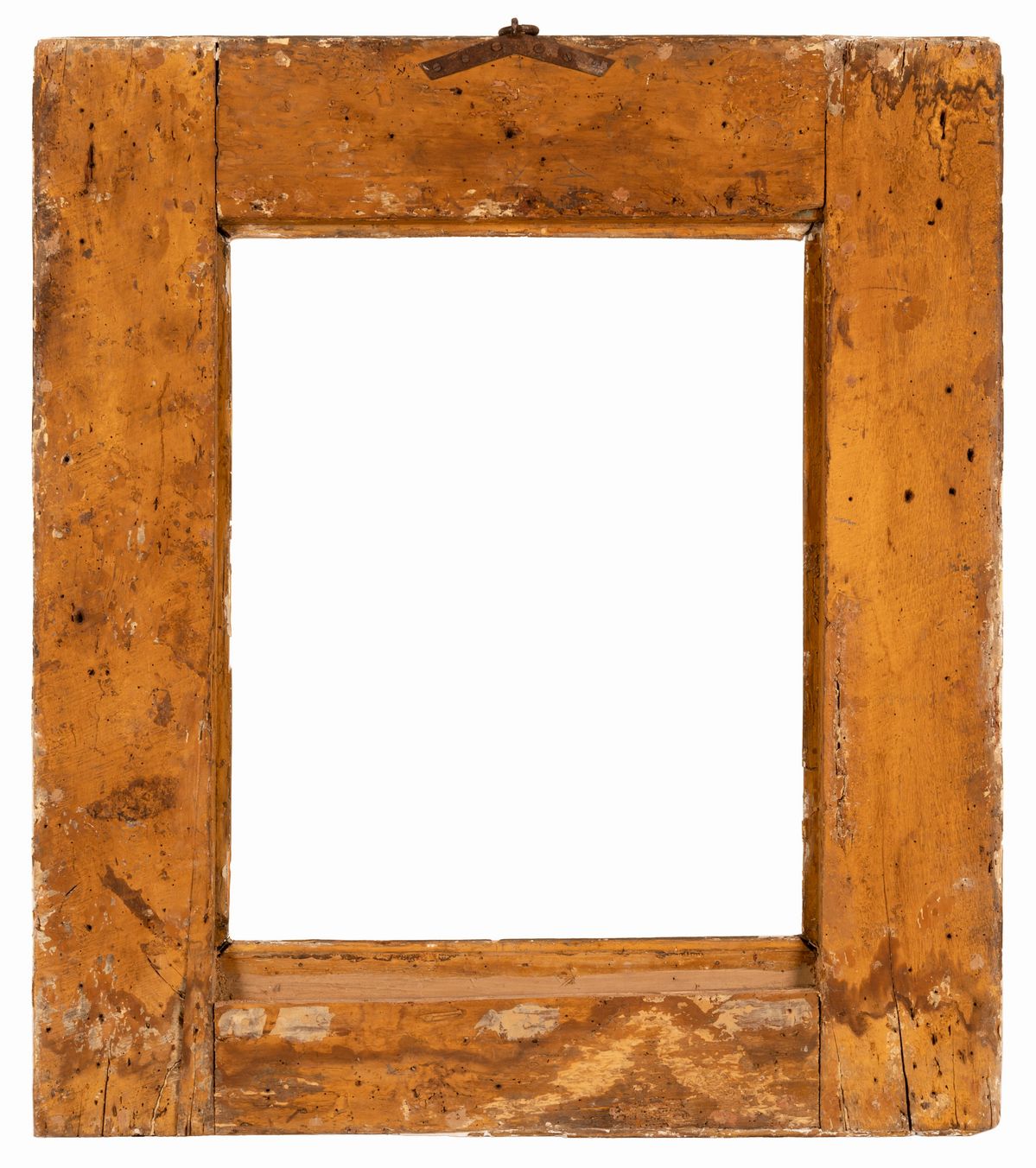 Grande cornice dorata a foglia oro. Manifattura emiliana del XVII secolo.