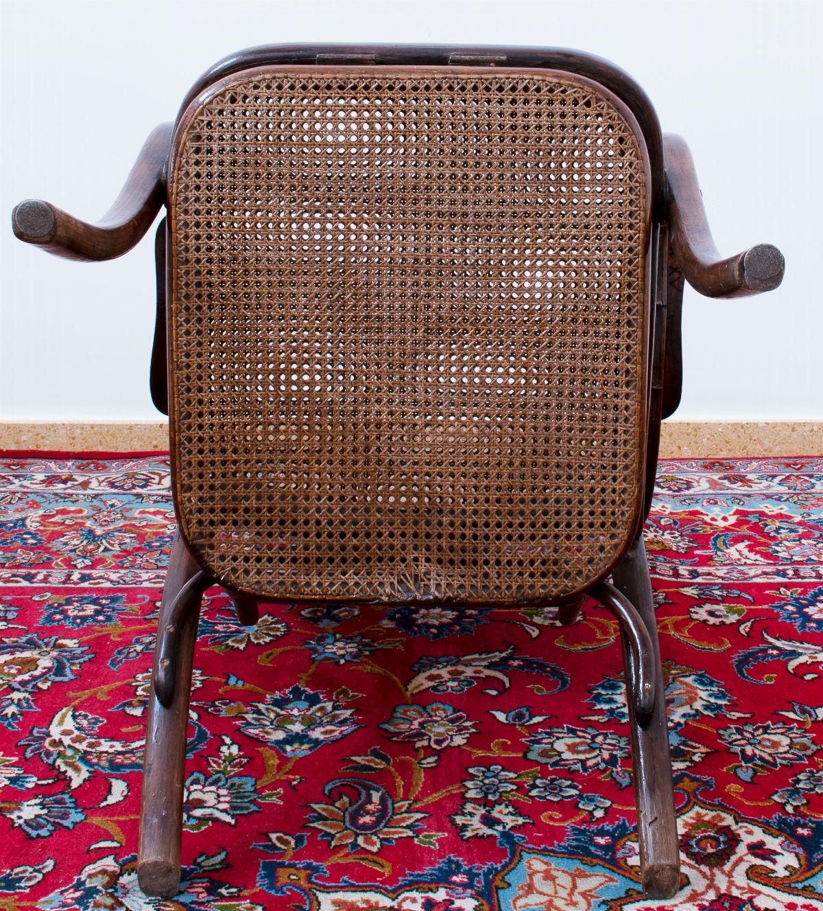 Chaise Longue Modello Thonet in Faggio Curvato al Vapore e Seduta in Paglia di Vienna