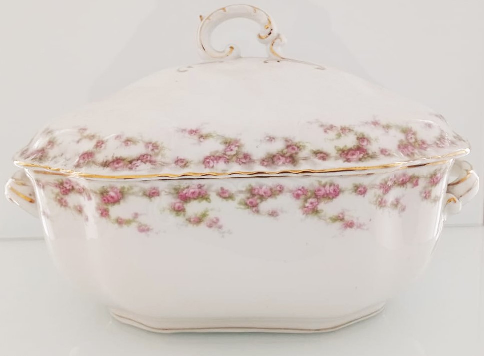 Servizio Piatti Bavaria con Decoro a Roselline nella Tesa e ai Bordi, Marchiato P.t. ( Tirschenre...