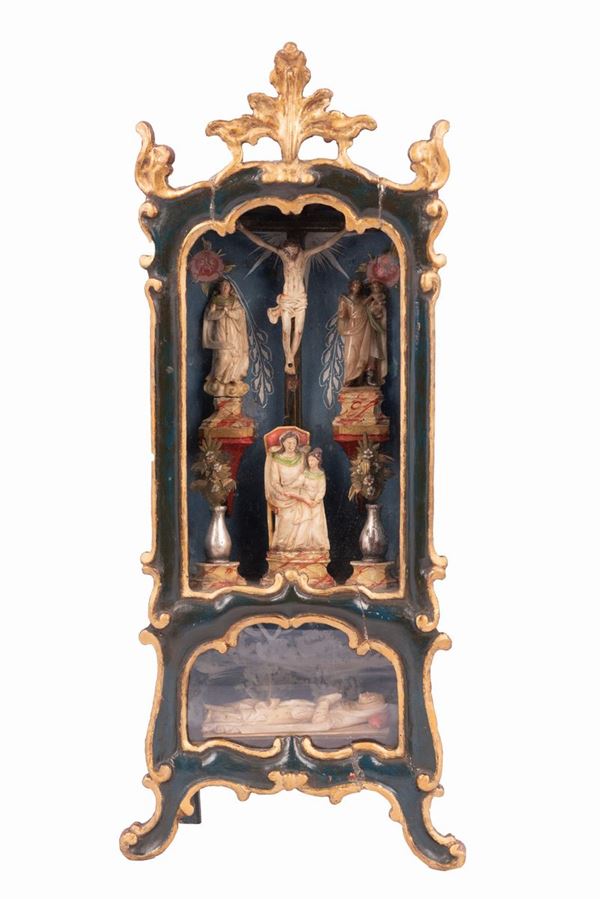 Manifattura dell'Italia Meridionale del XVIII secolo - Teca con 5 sculture