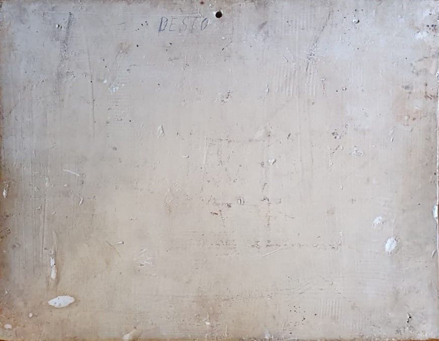 Nicola Cappelletti Attr. - Mattonella Raffigurante Paesaggio con Ruderi e Figure