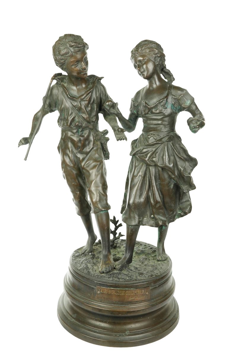 Composizione in bronzo "Le pèche original"