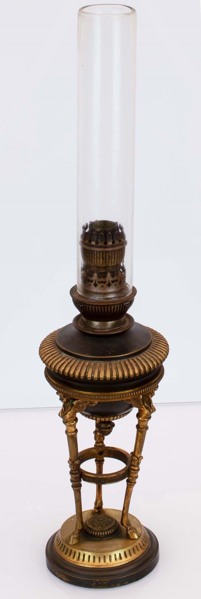 Lampada da Tavolo Stile Impero in Bronzo e Oro del XX Secolo