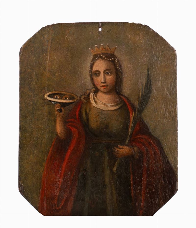 Dipinto raffigurante S.Lucia. Opera votiva