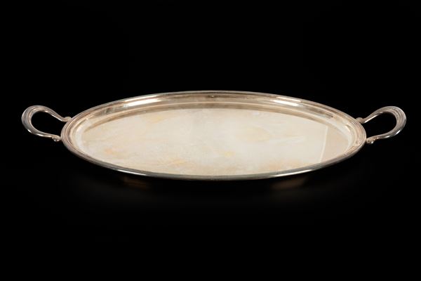 Vassoio ovale in argento 800  - Auction Asta a Tempo: Argenti, Accendini e Penne - Gliubich Casa d'Aste