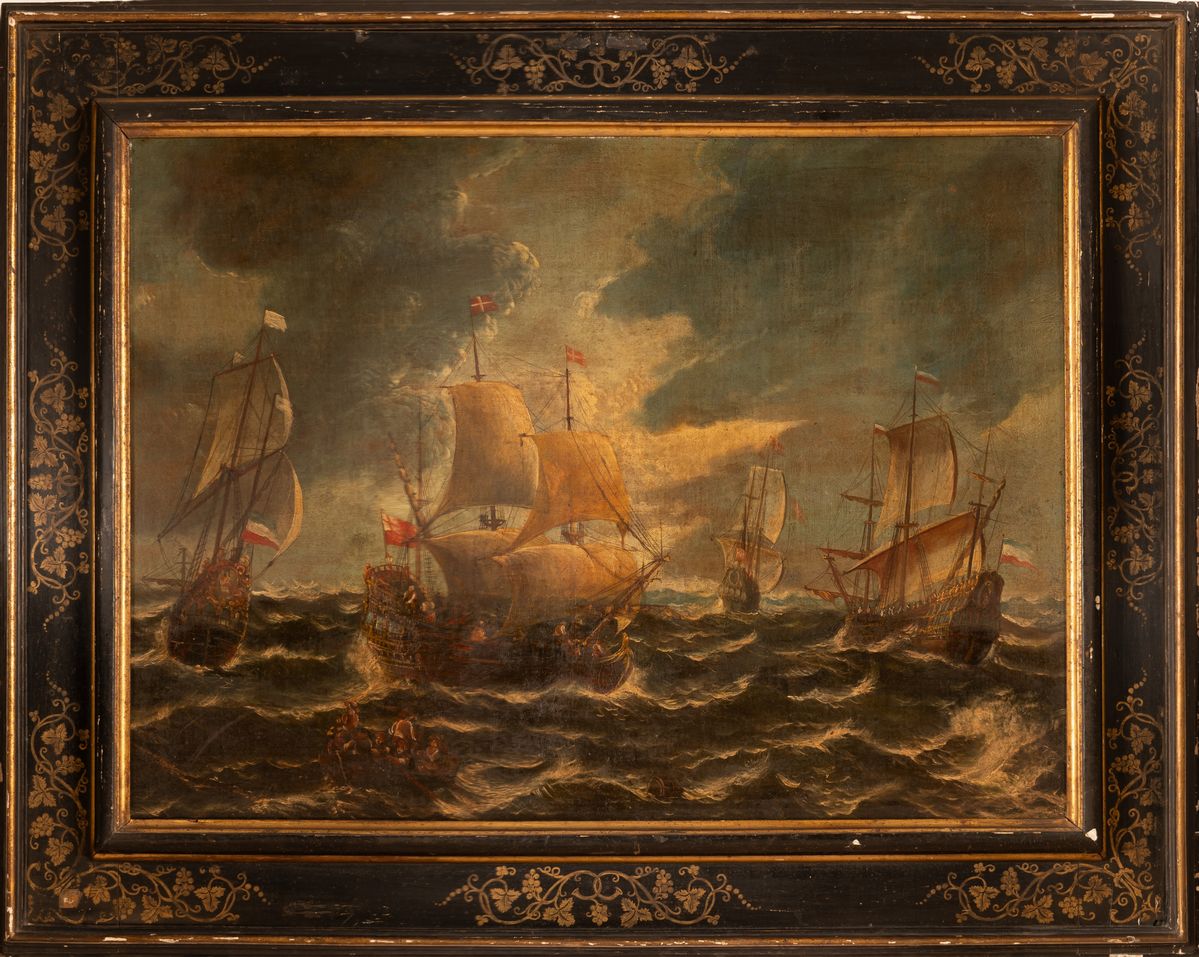 Velieri nel mare in tempesta