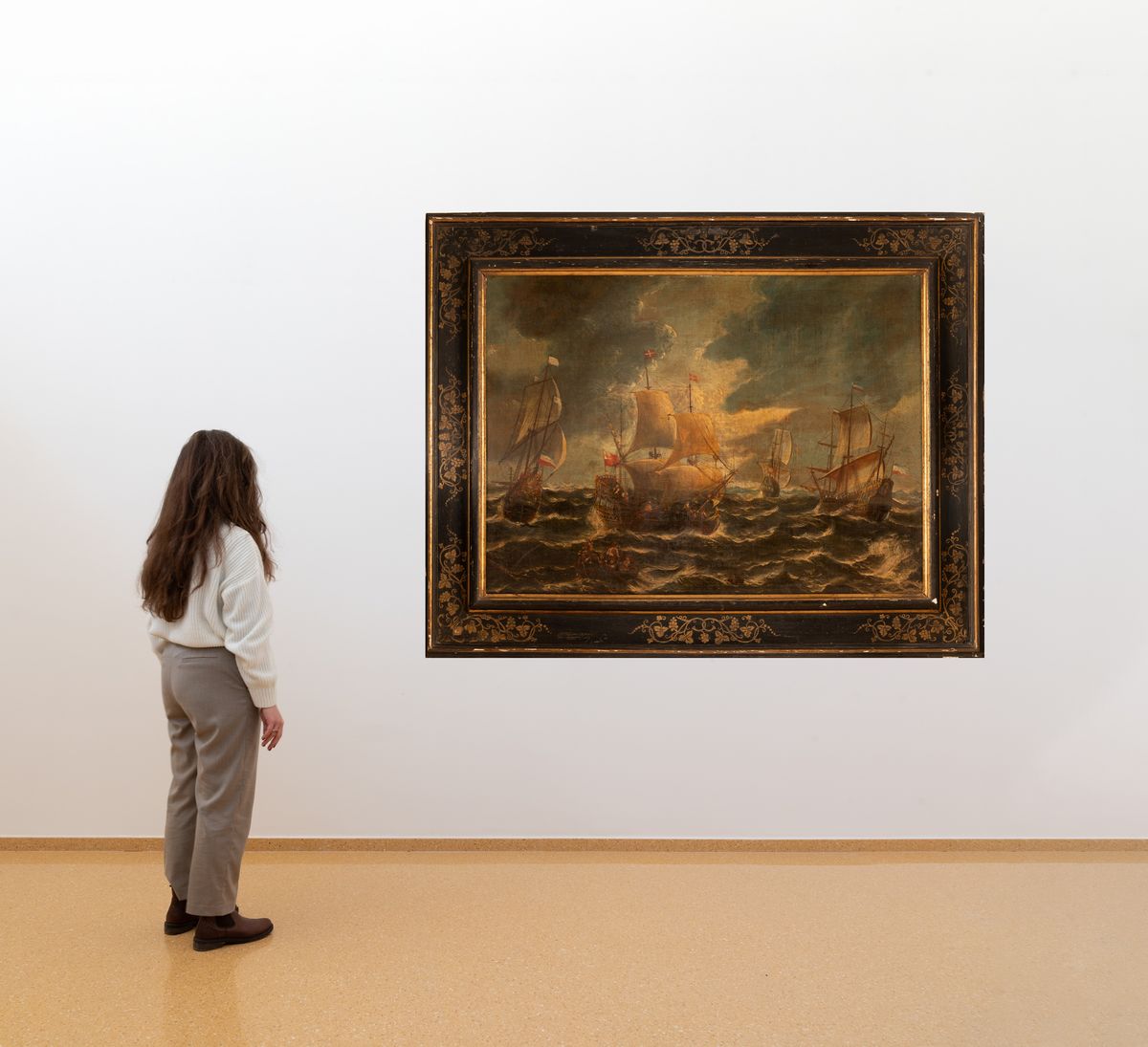 Velieri nel mare in tempesta