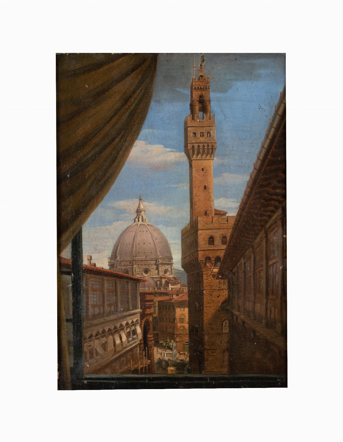 Filippo Canella - Veduta Prospettica di Palazzo della Signoria e della Cupola del Duomo Vista dal...