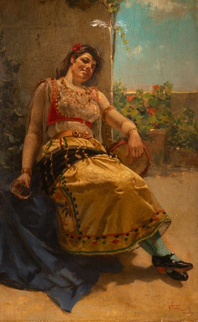 Suonatrice di Tamburello Ebbra