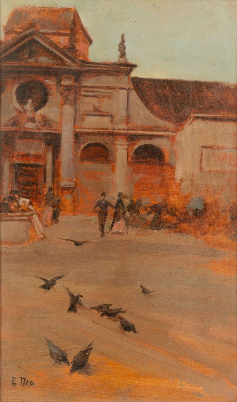 Ettore Tito - Davanti la Basilica