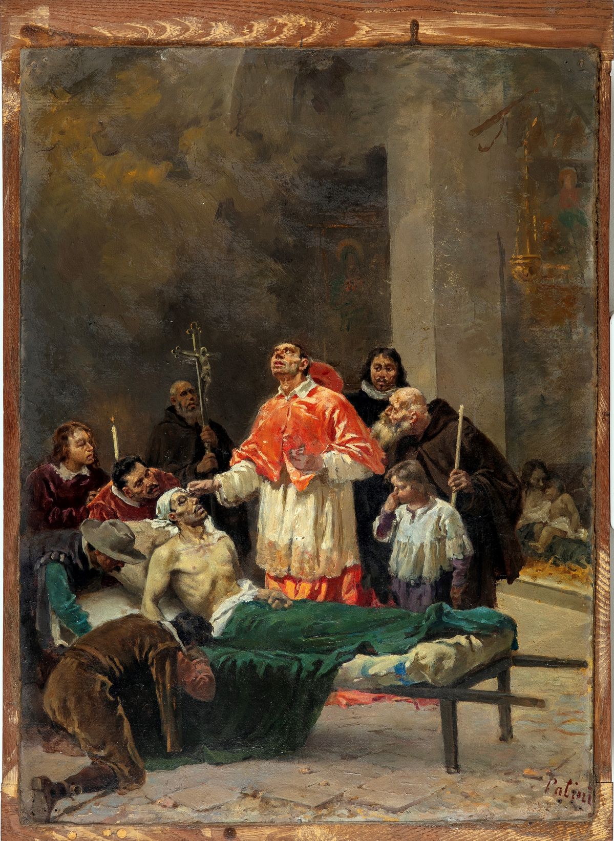 Teofilo Patini - San Carlo Borromeo Unge con L'olio Santo un Appestato