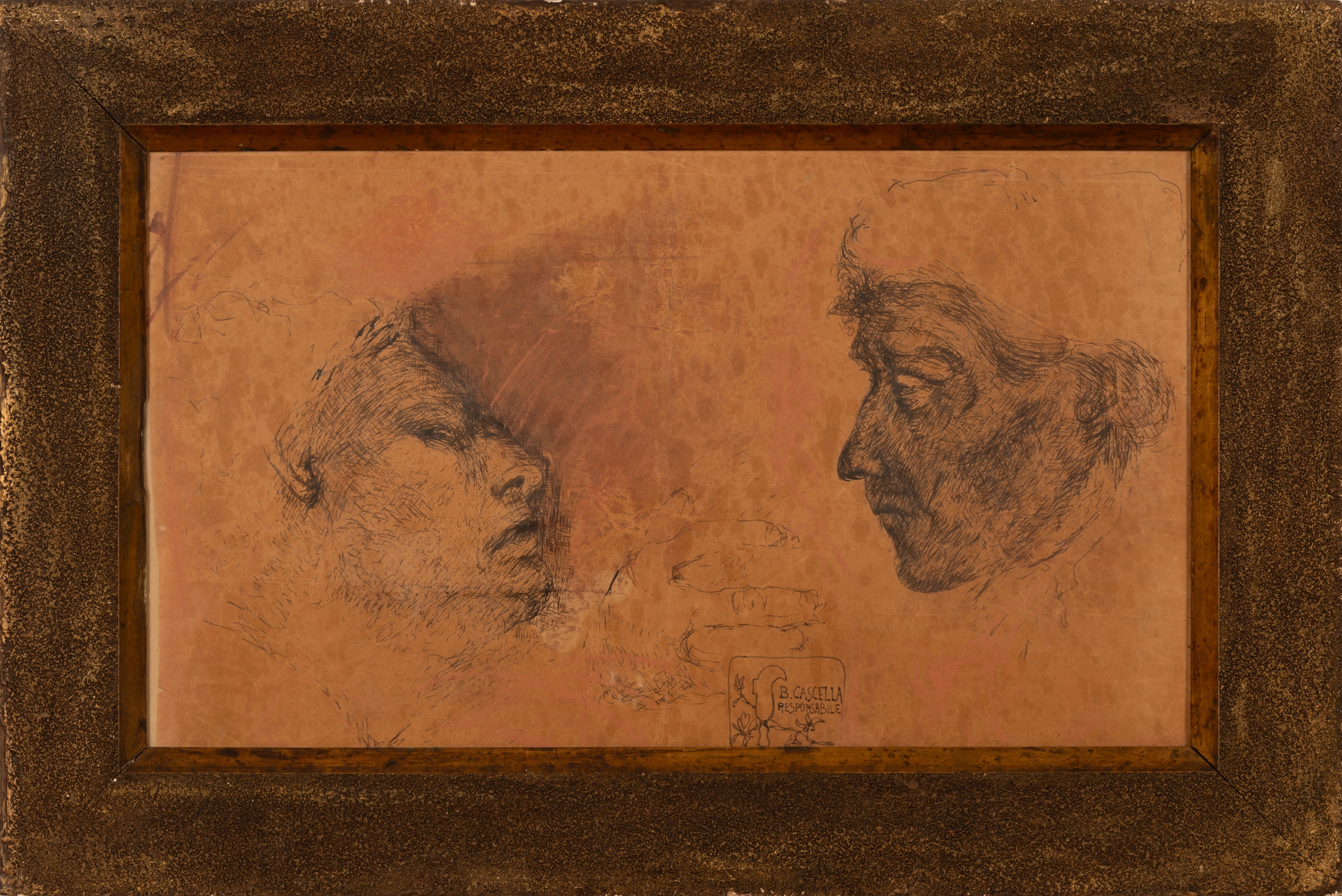 Basilio Cascella - Disegno Preparatorio per Cartolina Dedicata alla Prima Guerra Mondiale
