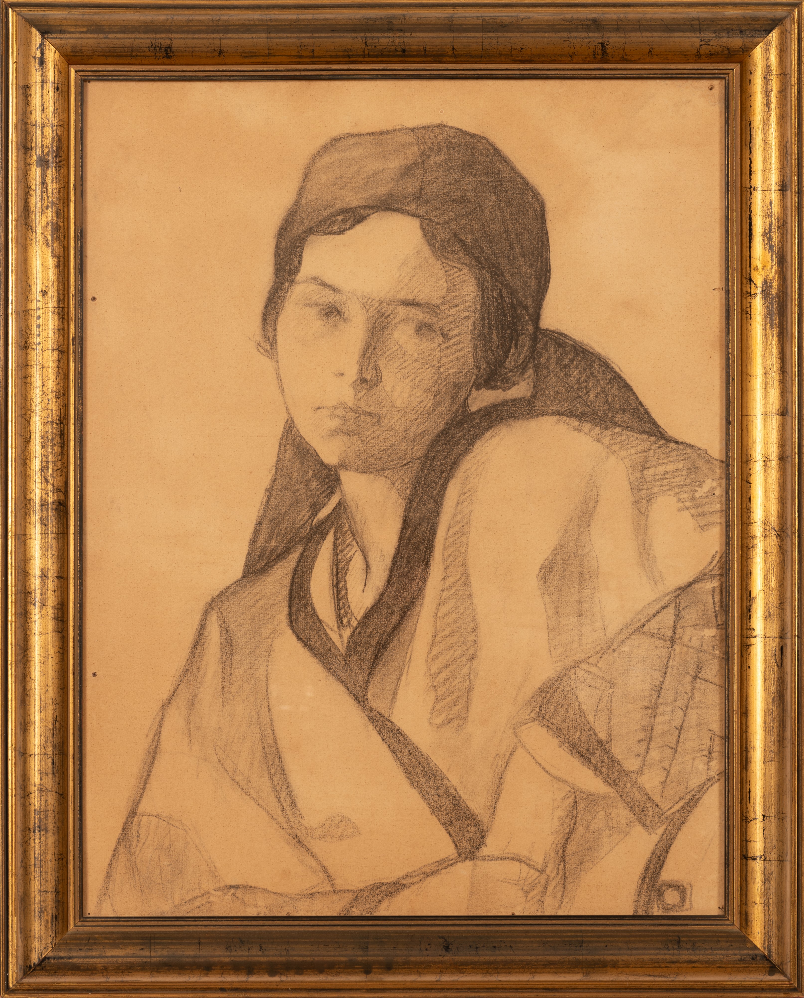 Italo De Sanctis - Disegno Rappresentantecontadina con Fazzoletto in Testa